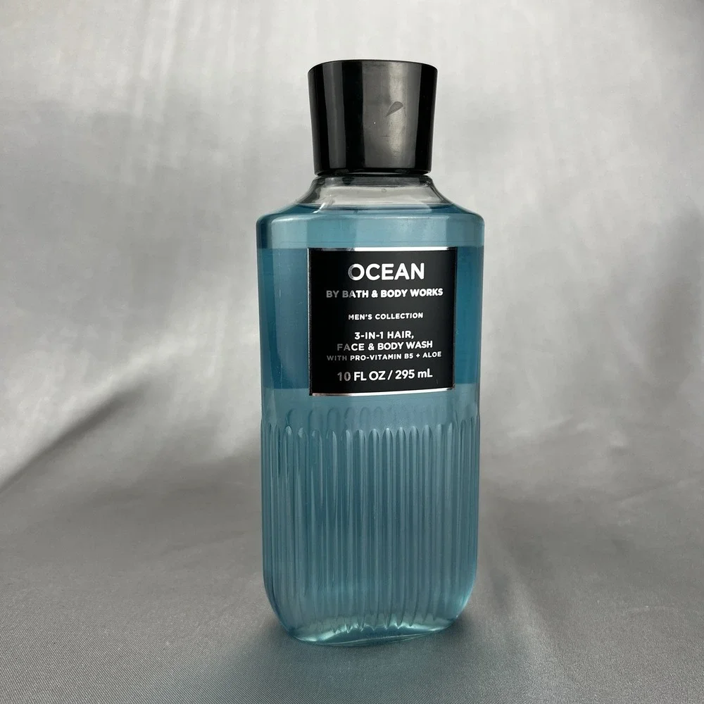 Bath & Body Works Ocean 3pc Gift Set Bundle for Men Candle & Body Wash Full Mini